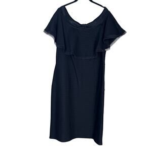 Tadashi Shoji Too Tabora Off The Shoulder Dress Black Size 1X NWT